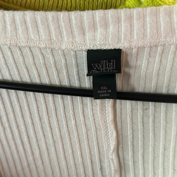 WILD FABLE NWOT off white oversized vneck sweater exposed seams XXL - Picture 8 of 8